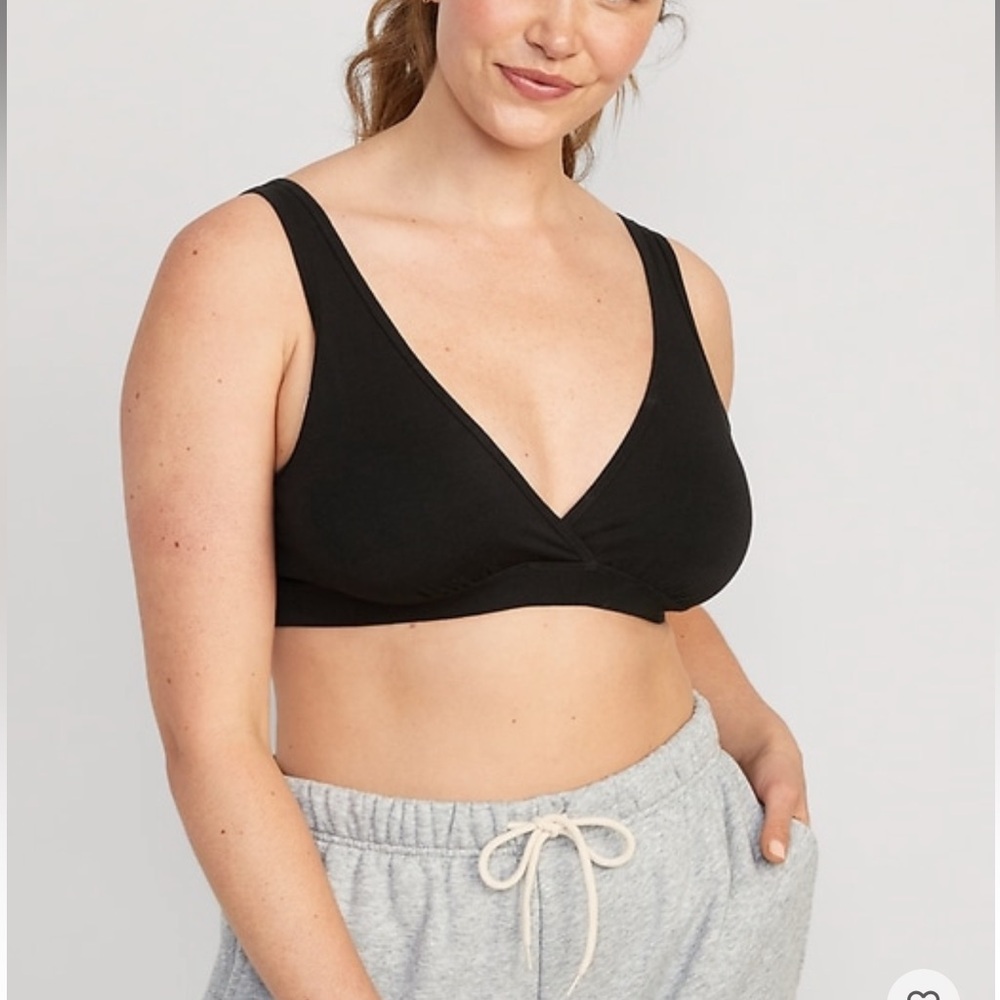 Old Navy Maternity Cross-Front Cotton Nursing Bralette L